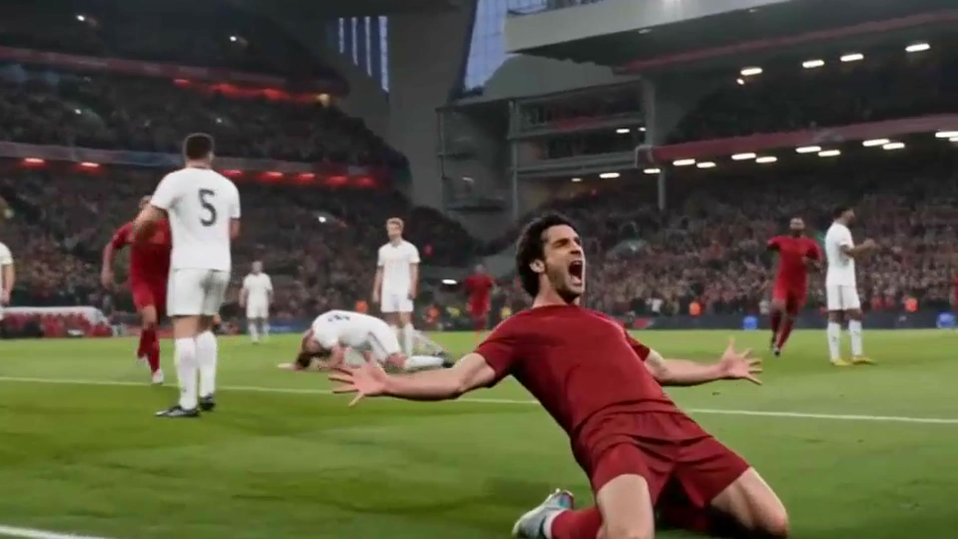 Soccer solo goal & knee-slide celebration